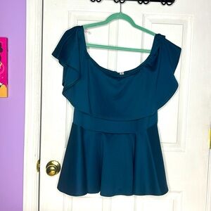 Dark Teal Ruffled Babydoll Top